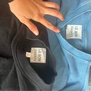 Le Bon Shoppe Women's Long Sleeve Tees - Black and Blue